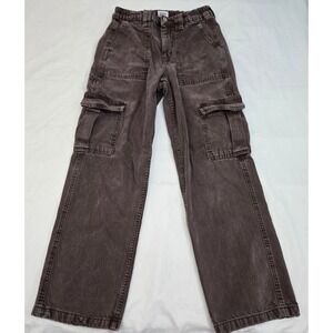 BDG Urban Outfitters W26 L32 Skate Cargo Jeans Mauve Brown Elastic‎ Waist Baggy